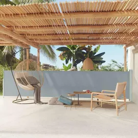 vidaXL Seitenmarkise Ausziehbar 117 x 600 cm Grau Polyester