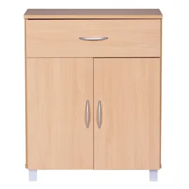 KADIMA DESIGN Sideboard mit 2 Türen und Schublade: Elegantes Design, graue Füße, verstellbarer Einlegeboden, Baumwolltuch-Reinigung