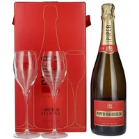 Piper-Heidsieck Champagne CUVÉE BRUT 12% Vol. 0,75l in Geschenkbox mit 2 Gläsern