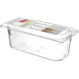 HENDI Eiscremebehälter, geeignet für den Einsatz in Eistheken und Tiefkühlschränken, Eiscreme, Eisbehälter, 5L, 360x165x(H) 120mm, Polycarbonat, Transparent