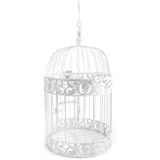 19 x 35 cm Vintage Metall Weiß Vogelkäfig für Geldgeschenke Briefe Hochzeitdekoration