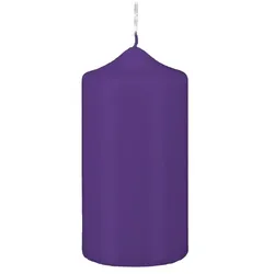 Kopschitz Kerzen Stumpen Kerzen Lila 15 x Ø 8 cm, 6 Stück getauchte Stumpenkerzen mit Spitzkopf in RAL Qualität