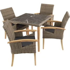 Tectake Tarent Set 5-tlg. Beige