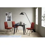 Polsterstuhl STRESSLESS "Laurel", rot (rot dinamica, eiche natur), B:49cm H:92cm T:59cm, Microfaser DINAMICA (88% Polyester, 12% Polyurethan), Stühle, Polsterstuhl, Low Back, Größe M, mit schräggestellten Beinen in Eiche natur