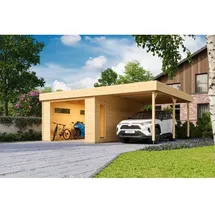 Lasita Maja Blockgarage »Bahamas«, BxT: 820 x 560 cm (Außenmaß), Holz - braun