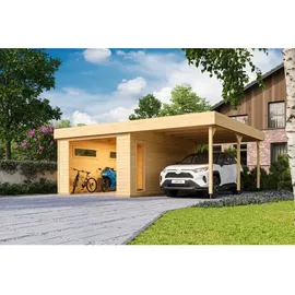 Lasita Maja Blockgarage »Bahamas«, BxT: 820 x 560 cm (Außenmaß), Holz - braun