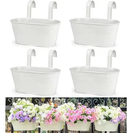 LATERN Blumenampel 4er Set Hängende Blumentöpfe 27,5 cm Schwarz