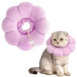 QKURT Halskrause Katze,Weiche Blumen Katzenhalskrause Kragen, Einstellbarer Katzenhalskrause, Sonnenblume Katzen Halskrause für Katzen und Kleine Hunde nach Operationen und Verletzungen