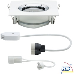 Paulmann Outdoor Einbauleuchte NOVA PLUS, IP65, ECKIG, schwenkbar, Weiß matt / Chrom PAUL-93664