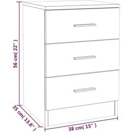 vidaXL Nachttisch Grau Sonoma 38x35x56 cm Holzwerkstoff