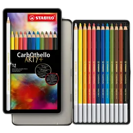 Stabilo CarbOthello ARTY+ Kreidestift sortiert, 12er-Set, Metalletui