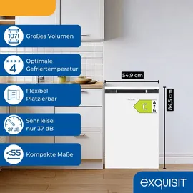 Exquisit KS516-4-E-051C Kühlschrank (107 l, 0 mm hoch, Weiß)