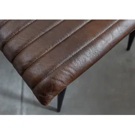 MASSIVMOEBEL24.DE Stuhl Echtleder 44x56x89 braun Iron Label #09