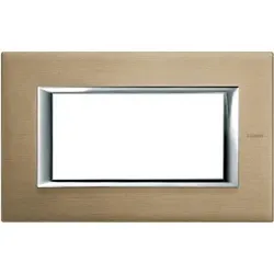 Legrand HA4804NX Abdeckrahmen AXOLUTE: 4 Module, Farbe: Titan, gebürstet 1