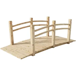 Relaxdays Garten Brücke 55 x 150 x 67 cm Natur