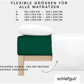schlafgut Premium Baumwolle 180 x 200 - 200 x 220 cm green deep
