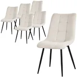 ML-Design Esszimmerstühle 6er Set Beige, mit Stoffbezug mit Rückenlehne für Esszimmer Wohnzimmer Küche Büro, Gepolsterte Sessel