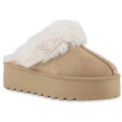 Damen Pantoffeln in Khaki