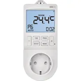 EMOS 2in1 Steckdosenthermostat mit digitaler Zeitschaltuhr Schuko, weiß