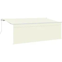 VidaXL Einziehbare Markise Creme und Weiß 400 x 200