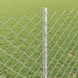 vidaXL Zaun mit Pfosten 0,8 x 25 m Silber/Stahl