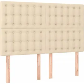 vidaXL Boxspringbett mit Matratze & LED Creme 140x200 cm Stoff