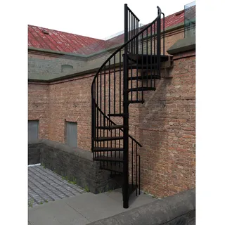 Minka Außentreppe Rondo Zink Ø 120 cm Schwarz