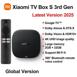 Xiaomi Mi TV Box S 3rd / 2nd Gen, android smart tv box media player 4k uhd google tv dolby vision hdr10 google assistent bt 5,2