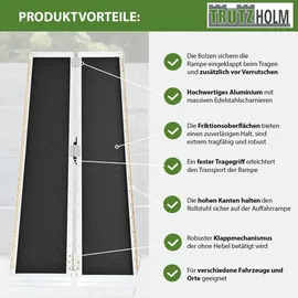Trutzholm Rollstuhlrampe klappbar 152 cm Traglast 272 kg Alu grau schwarz beschichtet
