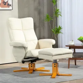 Homcom Relaxsessel mit Hocker, Holz, Kunstleder,