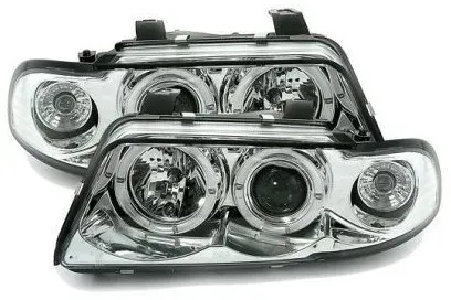 Kristall-Scheinwerfer für Audi A4 Angel Eyes (1995–1998) - Chrom