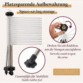 Gourmeo Nudeltrockner & Pastatrockner in transparent - Nudelständer mit 14 Sprossen - Nudel- & Pasta Zubehör Trockner für bis zu 2 kg inkl. Tran... - Transparent