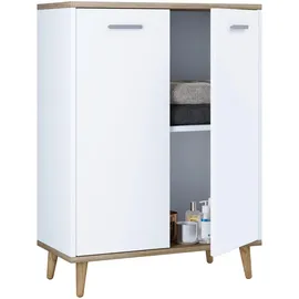 VCM Landos 60 x 81,4 x 28 cm Weiß / Eiche dekor