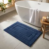 GRANNY SAYS Badezimmerteppich, Badematte rutschfest, Super Weicher Badteppich rutschfest Waschbar Absorbierend, Badvorleger für WC Teppich, Badezimmer, Dusche und Toilette - Marineblau, 60 × 90 cm
