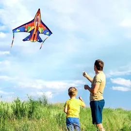 luxuskollektion 2er Pack Regenbogen Fighter Flugzeugdrachen - Für Kinder und