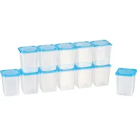 MiraHome Gefrierdosen Set 12x0,25L Durchsichtig Blau – Perfekt in der Küche zur Aufbewahrung & Organisation für Lebensmittel – Vorratsdosen mit Deckel Luftdicht – Austrian Quality