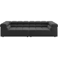 Home Affaire Big-Sofa HOME AFFAIRE "Ancona modern, elegant, bequem, viel Platz, B/T/H: 290/110/70 cm", grau (steel), B:290cm H:70cm T:110cm, Sofas, Big-Sofa, auffällige Steppung, inkl. 2 Zierkissen und verstellbaren Kopfstützen