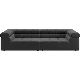 Home Affaire Big-Sofa HOME AFFAIRE "Ancona modern, elegant, bequem, viel Platz, B/T/H: 290/110/70 cm", grau (steel), B:290cm H:70cm T:110cm, Sofas, Big-Sofa, auffällige Steppung, inkl. 2 Zierkissen und verstellbaren Kopfstützen