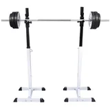 vidaXL Langhantelablage Set Weiß