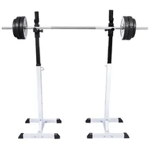 vidaXL Langhantelablage Set Weiß