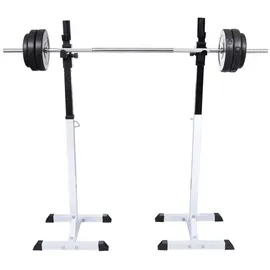 vidaXL Langhantelablage Set Weiß