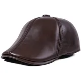 DongBao Newsboy Hüte Flat Cap Herren Damen Leder Gatsby Schirmmütze Kappe Schiebermütze Herbst/Winter - L