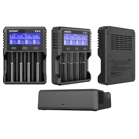 XTAR VX4 Ladegerät, lädt 1,5V, 3,7V Li-Ion Akkus, 3,2V LiFePO4 und 1,2V NiMH Akkus, ohne Netzteil