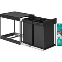 Songmics Einbaumülleimer 20 l Tintenschwarz