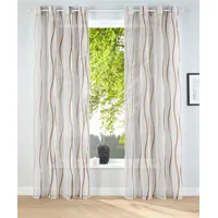 OTTO home Gardine OTTO HOME "Dimona" Gr. 5, beige (creme, schoko), B:140cm H:265cm, Voile, Polyester, Gardinen, Gardine, 2-er Set, transparent, Voile, Polyester, Wellen