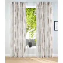 OTTO home Gardine OTTO HOME "Dimona" Gr. 5, beige (creme, schoko), B:140cm H:265cm, Voile, Polyester, Gardinen, Gardine, 2-er Set, transparent, Voile, Polyester, Wellen