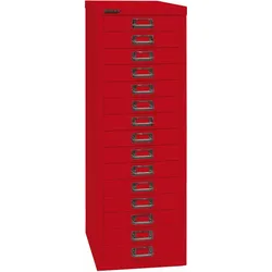 Bisley Schubladenschrank Basis A4 15 Schübe kardinalrot