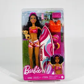 Barbie Surf Doll Malibu Strandpuppe mit Surfbrett und Zubehör HPL69 NEU/OVP Set