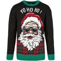 URBAN CLASSICS Ho Ho Ho Sweater in schwarz, Größe