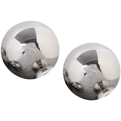 Edelstahl Deko Kugel 2er Set gl‰nzend poliert ÿ 10 cm Dekokugel Schwimmkugel